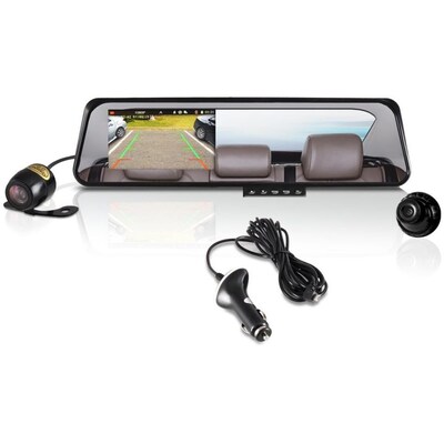 Pyle PLCMDVR42 HD Dual DVR Recording Cameras and Rearview Mirror Monitor System