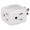 QVS® 3-Outlet Compact Space-Saver Grounded Power Outlet Splitter, White (PA-3PC-12PK)