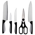 Alpine Cuisine Basic Stainless Steel 5-Piece Knife Set; Black (KAAI-4053)