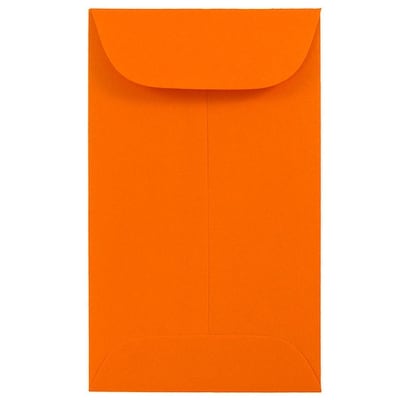 JAM Paper #3 Coin Business Colored Envelopes, 2.5 x 4.25, Orange Recycled, 100/Pack (356730538B)