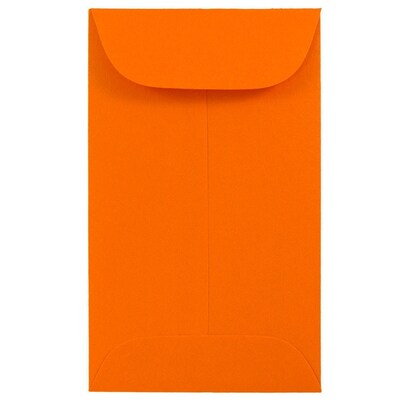 JAM Paper #3 Coin Business Colored Envelopes, 2.5 x 4.25, Orange Recycled, 100/Pack (356730538B)