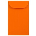 JAM Paper® #3 Coin Business Colored Envelopes, 2.5 x 4.25, Orange Recycled, Bulk 500/Box (356730538H)