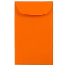 JAM Paper #3 Coin Business Colored Envelopes, 2.5 x 4.25, Orange Recycled, 100/Pack (356730538B)