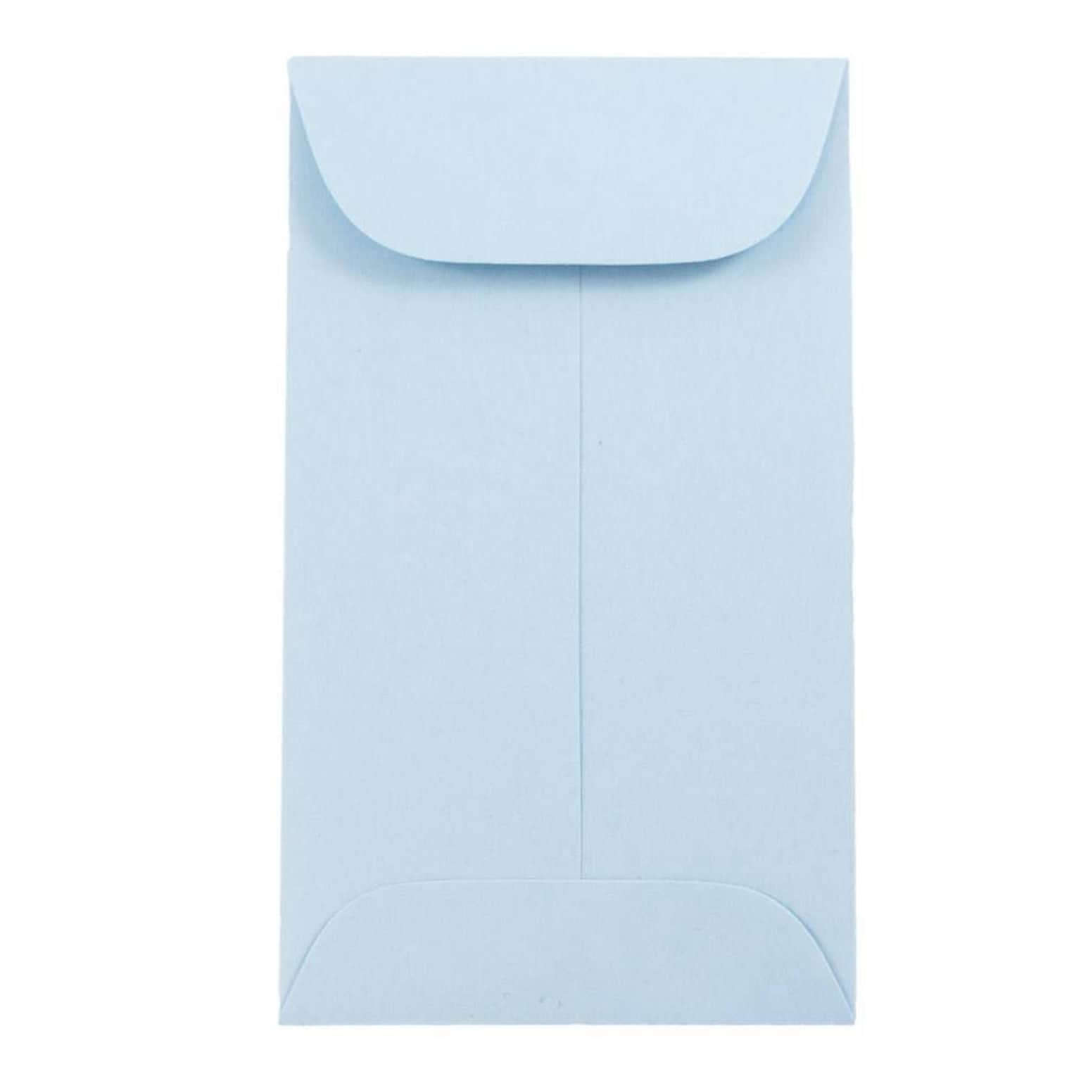 JAM Paper® #3 Coin Business Envelopes, 2.5 x 4.25, Baby Blue, 100/Pack (356730542B)