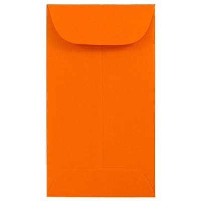 JAM Paper #6 Coin Business Colored Envelopes, 3.375 x 6, Orange Recycled, Bulk 500/Box (356730558H)