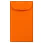 JAM Paper #5.5 Coin Business Colored Envelopes, 3.125 x 5.5, Orange Recycled, 100/Pack (356730548B)