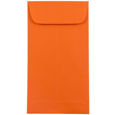 JAM Paper #7 Coin Business Colored Envelopes, 3.5 x 6.5, Orange Recycled, 25/Pack (1526755)