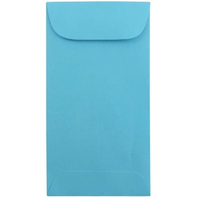JAM Paper #7 Coin Business Colored Envelopes, 3.5 x 6.5, Blue Recycled, 25/Pack (1526764)