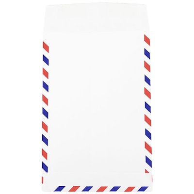 JAM Paper® 6 x 9 Airmail Open End Catalog Envelopes, White, 100/Pack (1430743C)