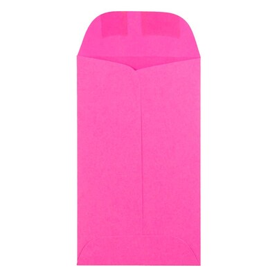 JAM Paper #3 Coin Business Colored Envelopes, 2 1/2 x 4 1/4, Ultra Fuchsia Pink, 25/Pack (35673053