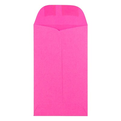 JAM Paper #6 Coin Business Colored Envelopes, 3.375 x 6, Ultra Fuchsia Pink, 100/Pack (356730555B)