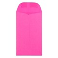 JAM Paper #6 Coin Business Colored Envelopes, 3.375 x 6, Ultra Fuchsia Pink, 100/Pack (356730555B)