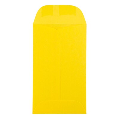 JAM Paper #5.5 Coin Business Colored Envelopes, 3.125 x 5.5, Yellow Recycled, 25/Pack (356730547)