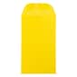 JAM Paper #6 Coin Business Colored Envelopes, 3.375 x 6, Yellow Recycled, 100/Pack (356730557B)