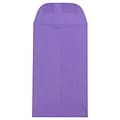 JAM Paper® #3 Coin Business Colored Envelopes, 2.5 x 4.25, Violet Purple Recycled, 25/Pack (35673054