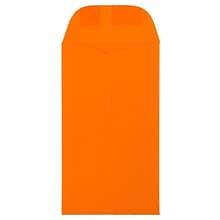 JAM Paper #5.5 Coin Business Colored Envelopes, 3.125 x 5.5, Orange Recycled, 100/Pack (356730548B)