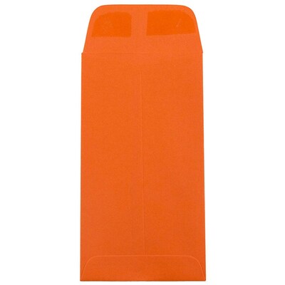 JAM Paper #7 Coin Business Colored Envelopes, 3.5 x 6.5, Orange Recycled, 50/Pack (1526755I)