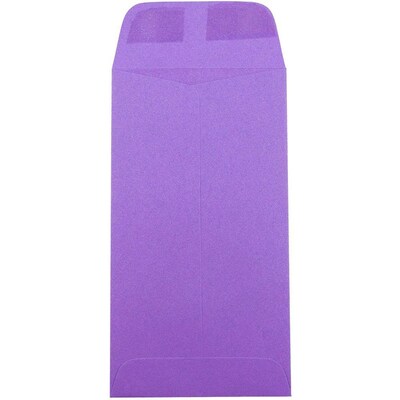 JAM Paper #7 Coin Envelopes, 3 1/2" x 6 1/2", Violet Purple Recycled, 50/Pack (1526758I)