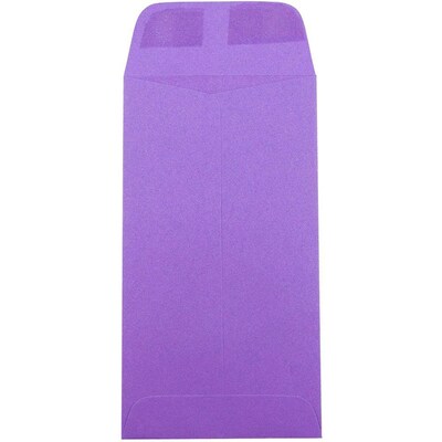 JAM Paper #7 Coin Envelopes, 3 1/2 x 6 1/2, Violet Purple Recycled, 50/Pack (1526758I)