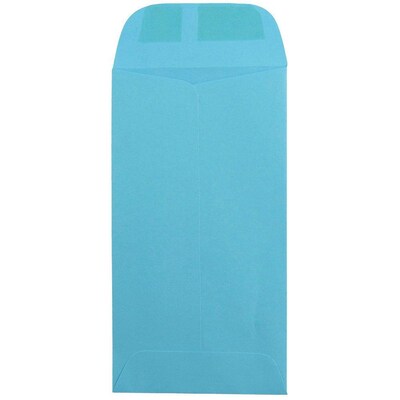 JAM Paper #7 Coin Business Colored Envelopes, 3.5 x 6.5, Blue Recycled, Bulk 1000/Carton (1526764C)