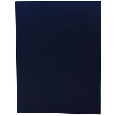 JAM Paper Premium Matte Colored Cardstock Two-Pocket Presentation Folders, Navy Blue, 100/Box (166628415C)