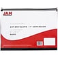 JAM Paper® Plastic Envelopes with Zip Closure, Letter Booklet, 9.5 x 12.5, Black Poly, 12/pack (218Z1BL)
