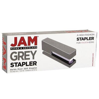 JAM Paper® Modern Desk Stapler, Grey, Sold Individually (337GY)