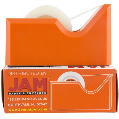 JAM Paper® Modern Tape Dispenser, Orange, Sold Individually (338OR)