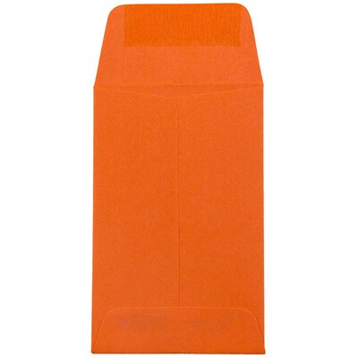 JAM Paper #1 Coin Business Colored Envelopes, 2.25 x 3.5, Orange Recycled, 25/Pack (352627815)