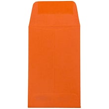 JAM Paper #1 Coin Business Colored Envelopes, 2.25 x 3.5, Orange Recycled, 50/Pack (352627815I)
