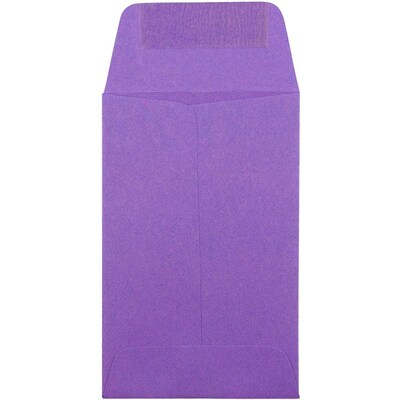 JAM Paper #1 Coin Business Colored Envelopes, 2.25 x 3.5, Violet Purple Recycled, 25/Pack (353027837