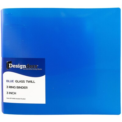 JAM Paper Designders 3 3-Ring Flexible Poly Binders, Blue (821T3BU)