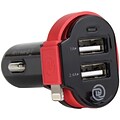 Chargeit 09911-pg Dual Output Car Charger With Mfi Lightning Cable