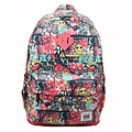AfterGen Pink Polyester/PU Classic Backpack, Graffiti Smiley (AG003)