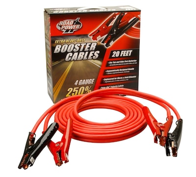 Coleman Cable 08660 4-Gauge Extra Heavy Duty Booster Cables, Polar-Glo Clamps, 20-Feet