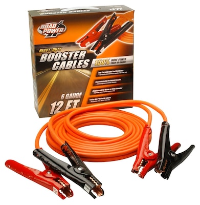 Coleman Cable 08565 6-Gauge Heavy Duty Booster Cables, Polar-Glo Clamps, 12 (85650103)
