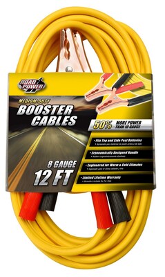 Coleman Cable 08435 8-Gauge Medium Duty Booster Cables, 12 (84400000)