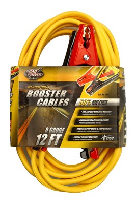 Coleman Cable 08471 8-Gauge Medium Duty Booster Cables, 12 (84700000)