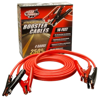 Coleman Cable 08666 4-Gauge Extra Heavy Duty Booster Cables, Polar-Glo Clamps, 16 (86700000)