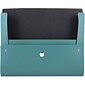 JAM Paper® Italian Leather Portfolio With Snap Closure, 10 1/2 x 13 x 3/4, Teal, Sold Individually (233329922)