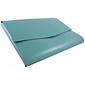 JAM Paper® Italian Leather Portfolio With Snap Closure, 10 1/2 x 13 x 3/4, Teal, Sold Individually (233329922)