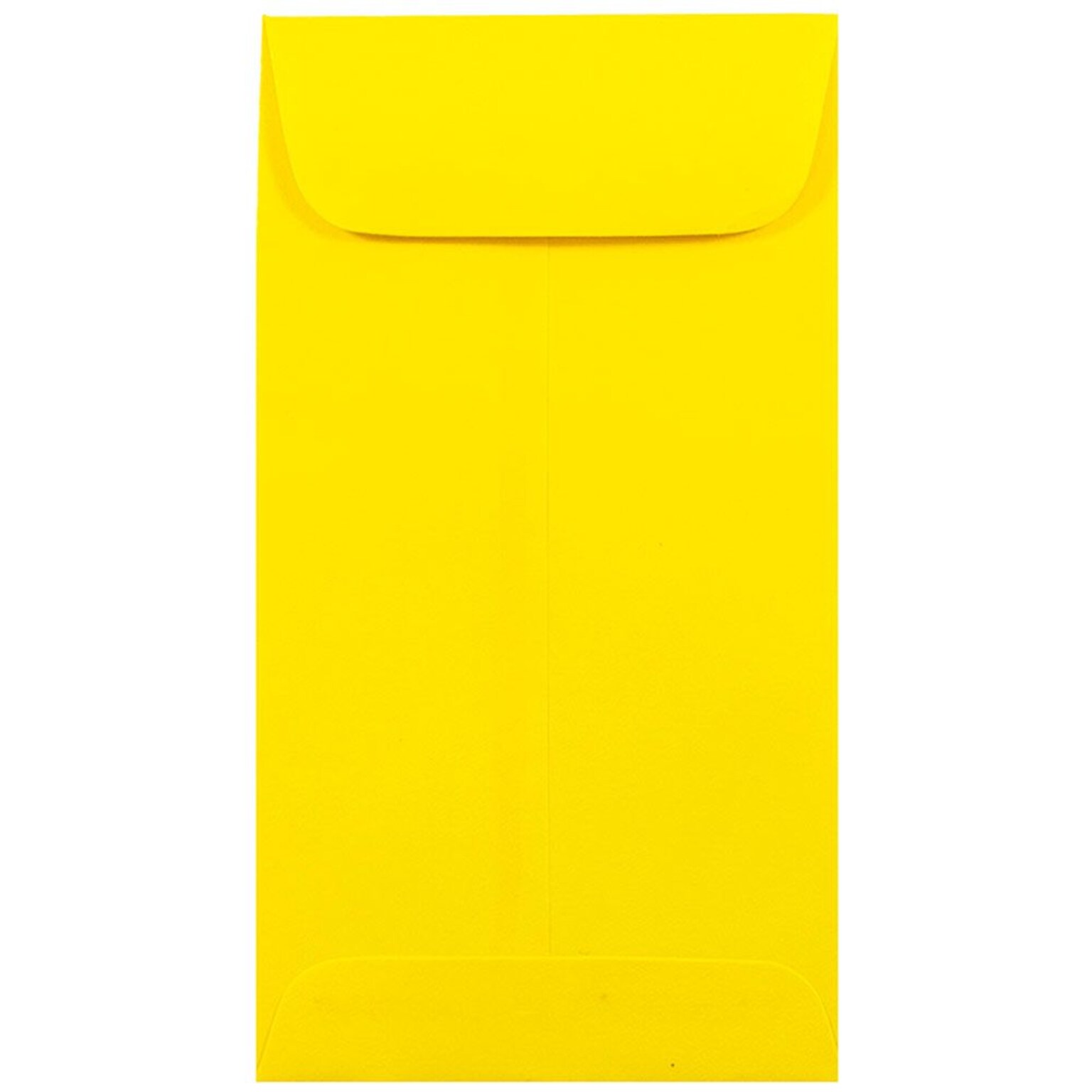 JAM Paper® #7 Coin Business Colored Envelopes, 3.5 x 6.5, Yellow Recycled, Bulk 500/Box (1526761H)