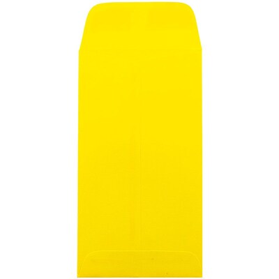 JAM Paper® #7 Coin Business Colored Envelopes, 3.5 x 6.5, Yellow Recycled, 50/Pack (1526761I)