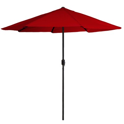 Pure Garden 9 Foot Aluminum Patio Umbrella with Auto Crank - Red (M150006)