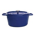 Gibson® Elmington 5 qt. Round Dutch Oven with Lid; Gradient Blue (108072.02)