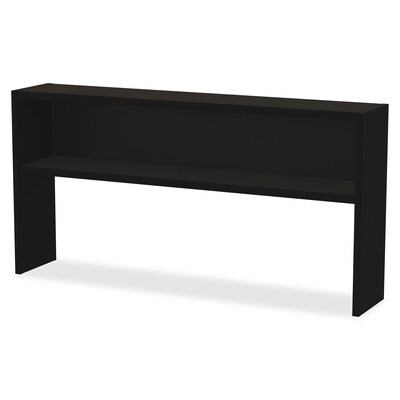 Lorell Modular Desk Series Black Stack-on Hutch, 72", Material: Steel, Finish: Black
