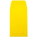 JAM Paper #1 Coin Business Colored Envelopes, 2.25 x 3.5, Yellow Recycled, 50/Pack (353127843I)