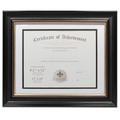 Lawrence Frames 11 x 14 Dual Use Black Beaded Document Frame (188011)