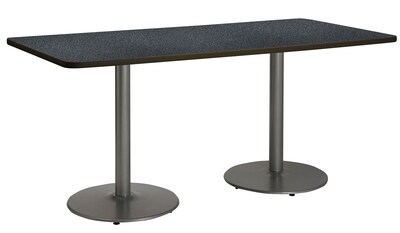 KFI 36" x 72" HPL Rectangle Table Graphite Nebula (T3672B22SLGRN)