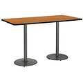 KFI 36 x 72 Bar Height HPL Rectangle Table Medium Oak (T3672B22SLMO38)
